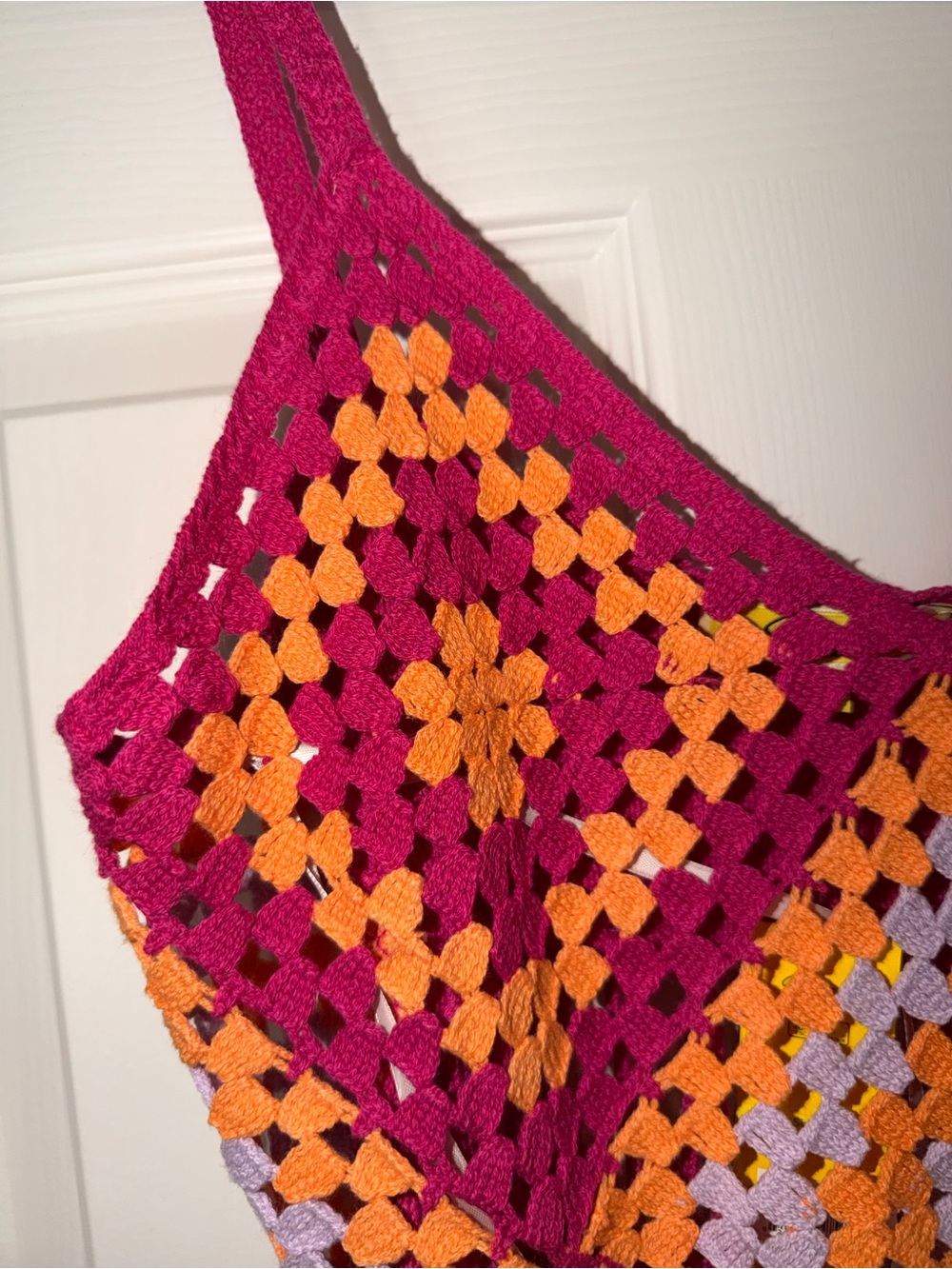 Circus by Sam Edelman Crochet Fringe Camisole in Fuchsia, Orange, Lavender - Picture 4 of 7